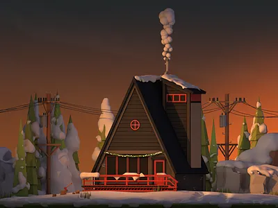 it´s this time 3d c4d christmas cinema4d colors fall illustration lowpoly render time winter