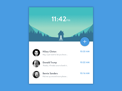 Inbox Widget cabin card concept inbox material messages minimal ui