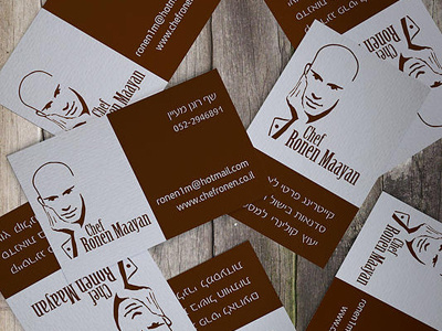 Business cards for Chef Ronen Maayan branding business cards chef design