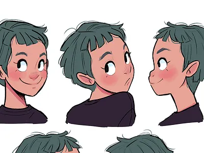 Faces character design expressions faces girl