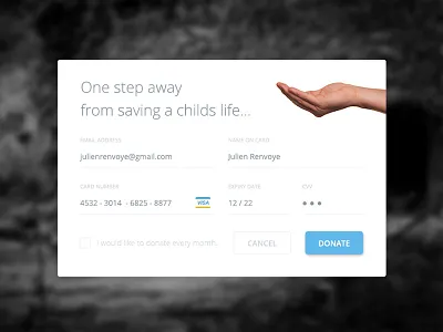 Checkout checkout dailyui donate popup