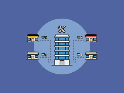 Branch offices IT service day2icon flat flat icon illustration illustrator it line art office outline vector