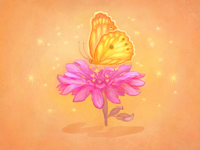 Butterfly by Digital Space art butterfly design digital painting drawing flower hand drawn handmade icon illustration painting photoshop