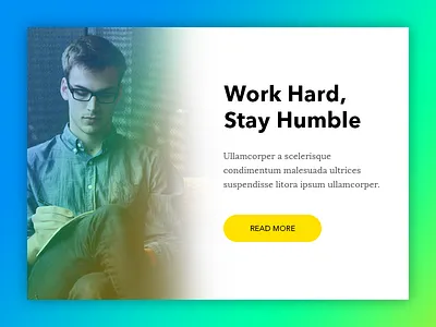 Work Hard! article blog card clean concept layout ui