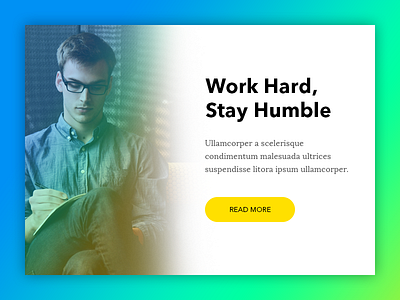 Work Hard! article blog card clean concept layout ui