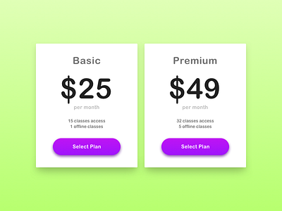 Pricing dailyui day030 plan pricing purchase ui uidesign