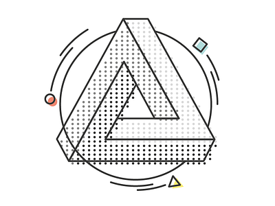 Penrose Triangle art design digital digitalart dots dribbble graphic hello icon illustration pattern texture