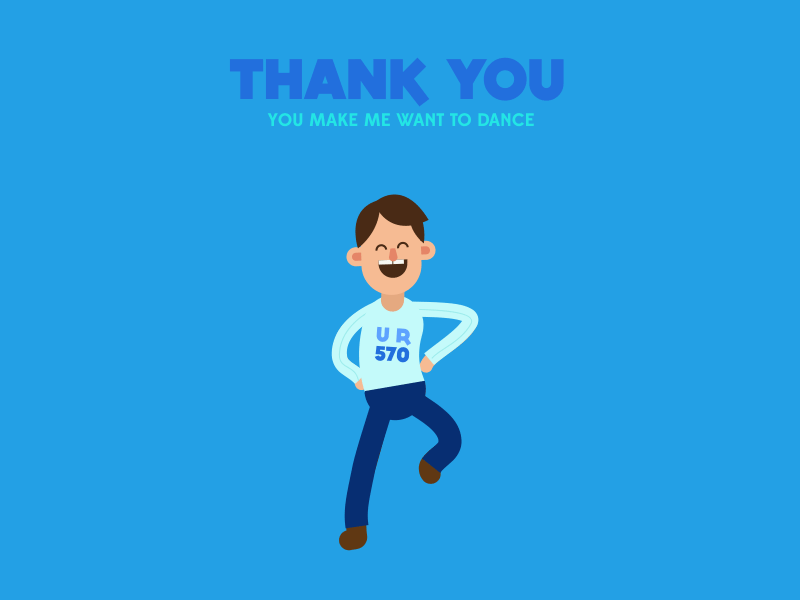 Design one day - 24 nov - Thank you card card game club cute dance design flatdesign game graphic design illustration motion side project