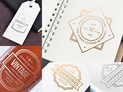 Free Logo Bundle - More Previews badges branding design free logos freebie identity logo logos psd