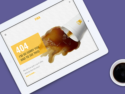 Daily UI 008 | 404 Page 404 challenge clean coffee daily ui dailyui fika mobile responsive site