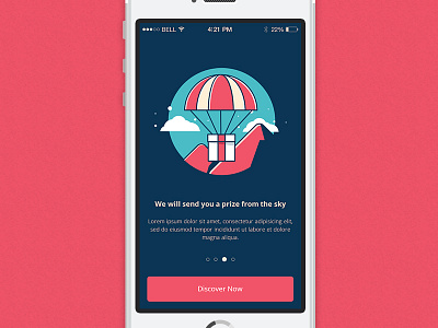 Unexpected Prize Onboarding apps delivery gift illustration ios line love prize sky surprise vector