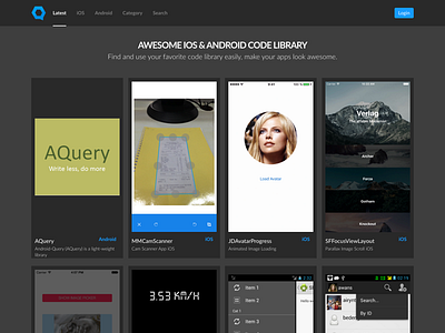 Qodego android collection design inspiration ios landing library ui uiux ux web