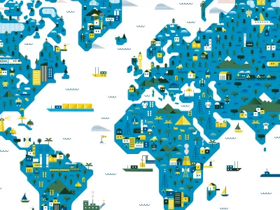 World Map globe industry map vector world map