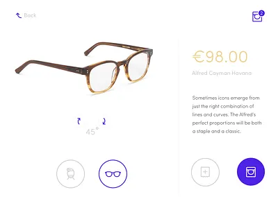 E-commerce Shop (single item) 012 daily daily ui day design ecommerce ux interface web glasses product shop simplicity ui