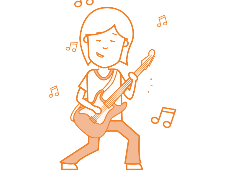 Shred! guitar illustration jump loosekeys maeve music rockin out shredding solo