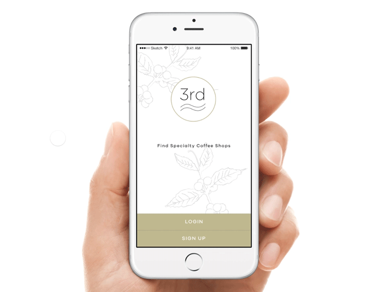 Login / Sign Up | Coffee Shop Finder App coffee beans coffee finder coffee shop web site origami quartz composer slayer specialty coffee web design