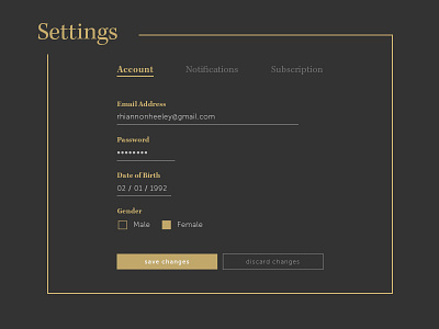 007 Settings 007 dailyui settings