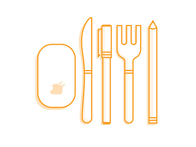 Turkey Tools apple fork knife line mouse pen pencil thanksgiving turkey
