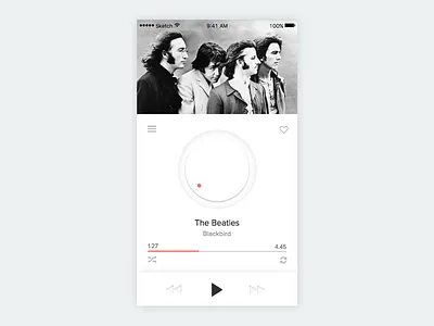 Music Player - Daily UI #009 009 app dailyui ios knob minimalist music player play skeuomorphic