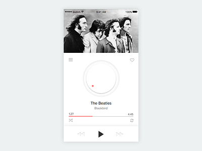 Music Player - Daily UI #009 009 app dailyui ios knob minimalist music player play skeuomorphic