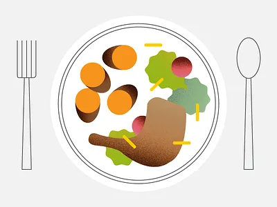 🍴 food fork illustration plate salad spoon sweet potatoes thanksgiving turkey vector