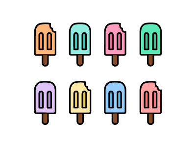 Funny ice! color palette frozen fruit funny ice cream icon lemon mint orange palette purple strawberry