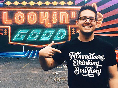 Filmmakers Drinking Bourbon Hand Lettered Shirt bourbon film filmmakers handlettered handlettering lettering podcast shirt