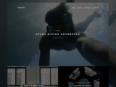 Screeyn ajax blog clean full screen hero journal minimal theme wordpress