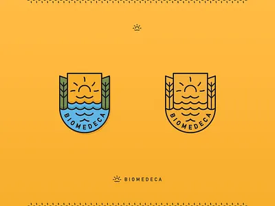 BIOMEDECA bio branding illustrator logo nature outline patch sun water