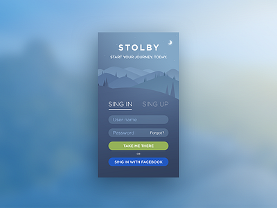 Daily UI #001 - Go wild in Krasnoyarsk dailyui krasnoyarsk mountains sign in sign up stolby ui