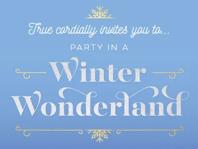 Winter Wonderland Party gold invite party periwinkle silver winter wonderland