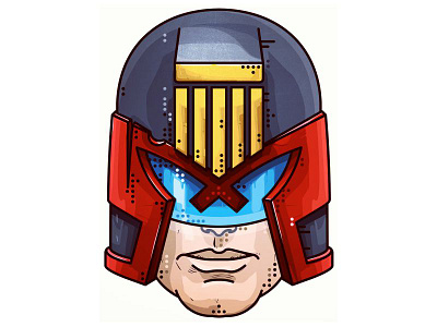 Judge Dredd!! character comic design draw dredd hero judge red simple sticker vector