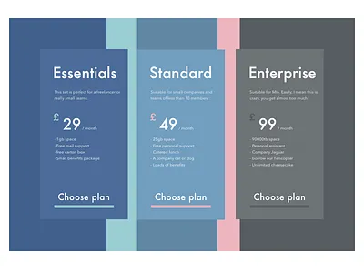 Pricing colours dailyui paul smith pricing select