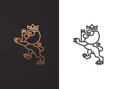 Lion Mark animal brand branding business card design icon identity illustration lion logo mark thick lines