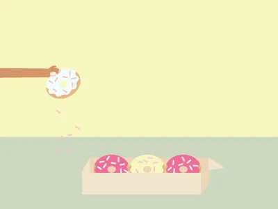 Sticky Fingers ai box character design doughnut doughnuts flat illustration series sprinkles steal thief