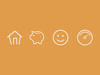 Icons dashboard home pig smile