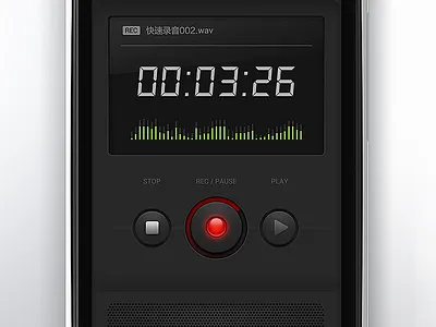 Recorder APP android app black button mic recorder red simple ui