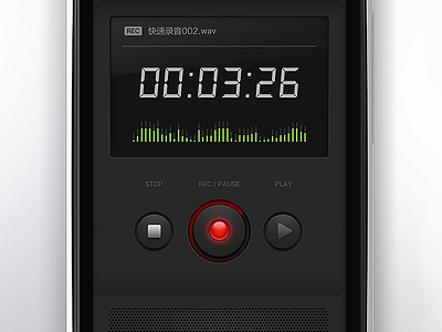 Recorder APP android app black button mic recorder red simple ui