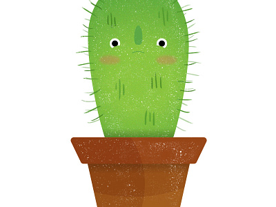 Cactus man character colours design rough shape texture