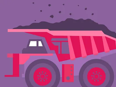 Got dug? bright building coal digger flat future load mine mining transport vector wheel