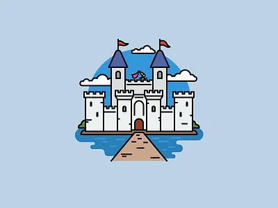 Fairy castle castle day2icon fairytale flat flat icon illustration illustrator line art outline princess vector
