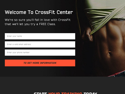 GYM Sport Landing Page Design creativemarket form gym landing page responsive landing sport template themeforest