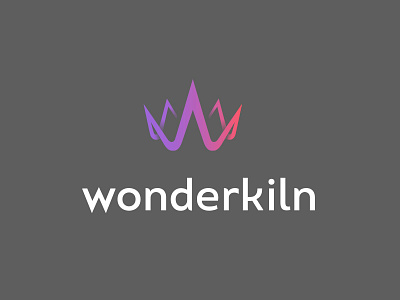 Wonderkiln logo crown design heat kiln magic star w wonder