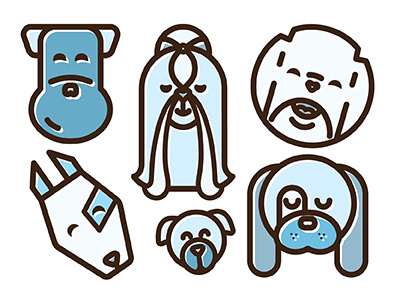 Dogs airedale bichon bull terrier dog dogs illustration shih tzu vector