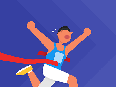 Illustration - Runner at Finishing Line illustration material design