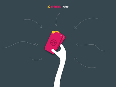 x2 invite (consumed) dribbble hand invitation invite ticket two