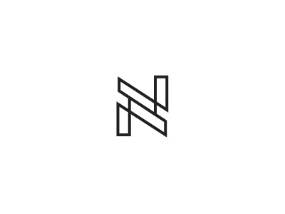 N abstract lines logo mark n unused