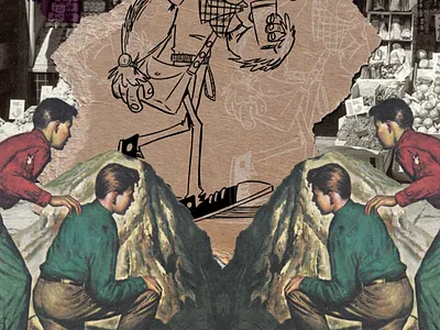Collage Collabo collaboration collage design illustration paper craft photoshop