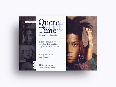 Quote Time art basquiat clean design mnml quote sketch typography ui widget