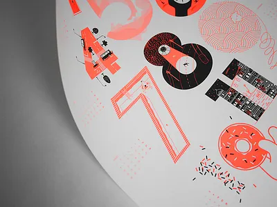 upstruct calendar 2016 2016 calendar illustration neon numbers screenprint